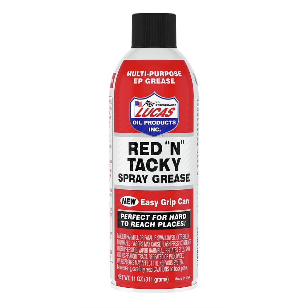 Lucas Red N Tacky Spray Grease 11 ounce easy grip can