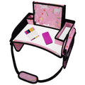 Lusso Gear Kids Travel Tray with Dry Erase Board, Road Trip Essentials Kids, No-Drop Tablet Holder, Lap Desk, Cup Holder, Toddler Toy Storage, Fits Airplane and Booster Seat (Unicorn)