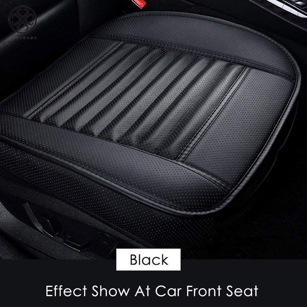Luxtrada Breathable Car Interior Seat Cushion Seat Cover with PU Leather Pad Mat for Auto Supplies Office Chair (Black) 1 Piece