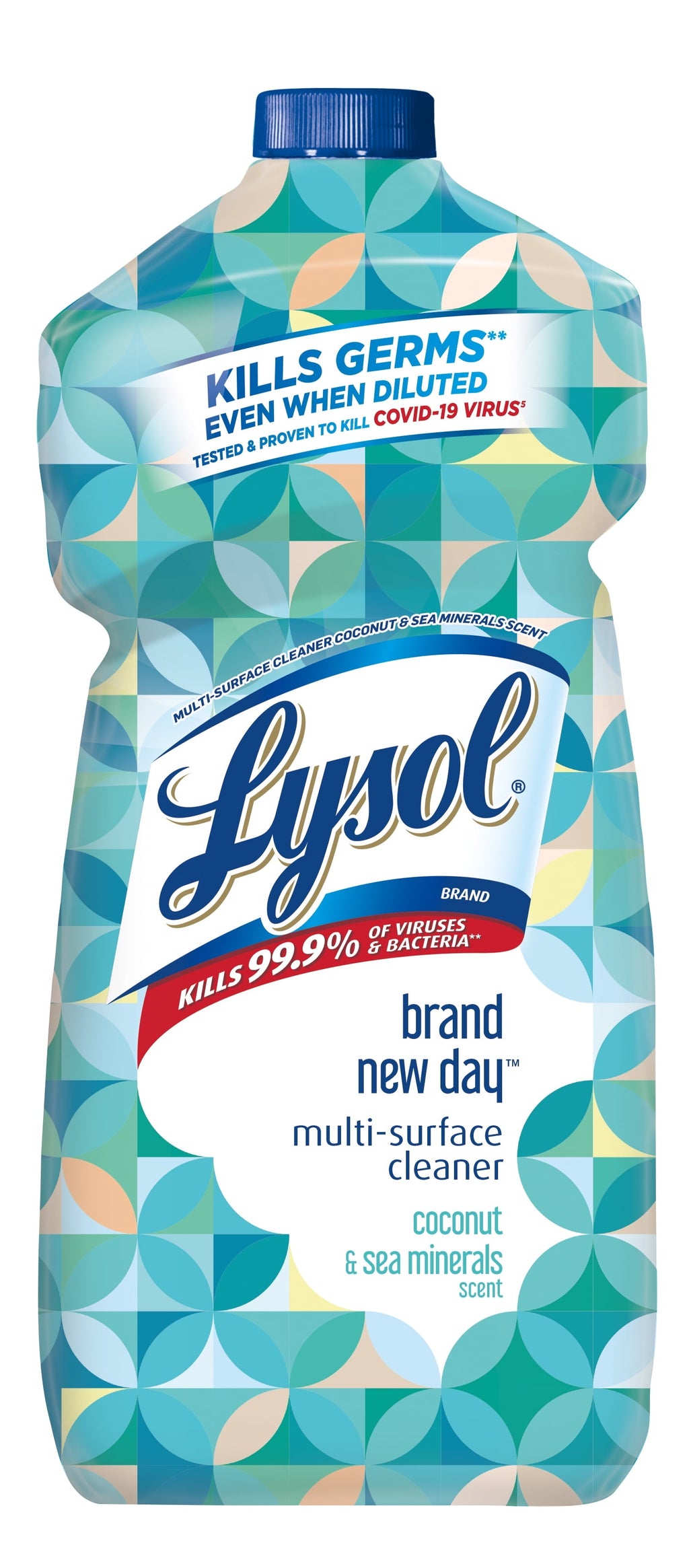 Lysol Multi-Surface Cleaner, Sanitizing and Disinfecting Pour, to Clean and Deodorize, Coconut & Sea Minerals, 48 Fl Oz