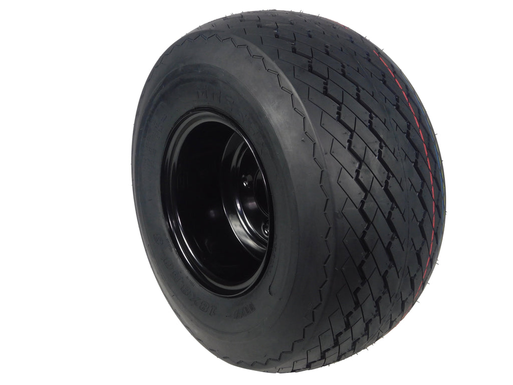 MASSFX 18x8.5-8 Golf Cart,Turf, Lawn & Garden Tires & Black 4/4 Wheel Assembled Kit 18x8.5x8
