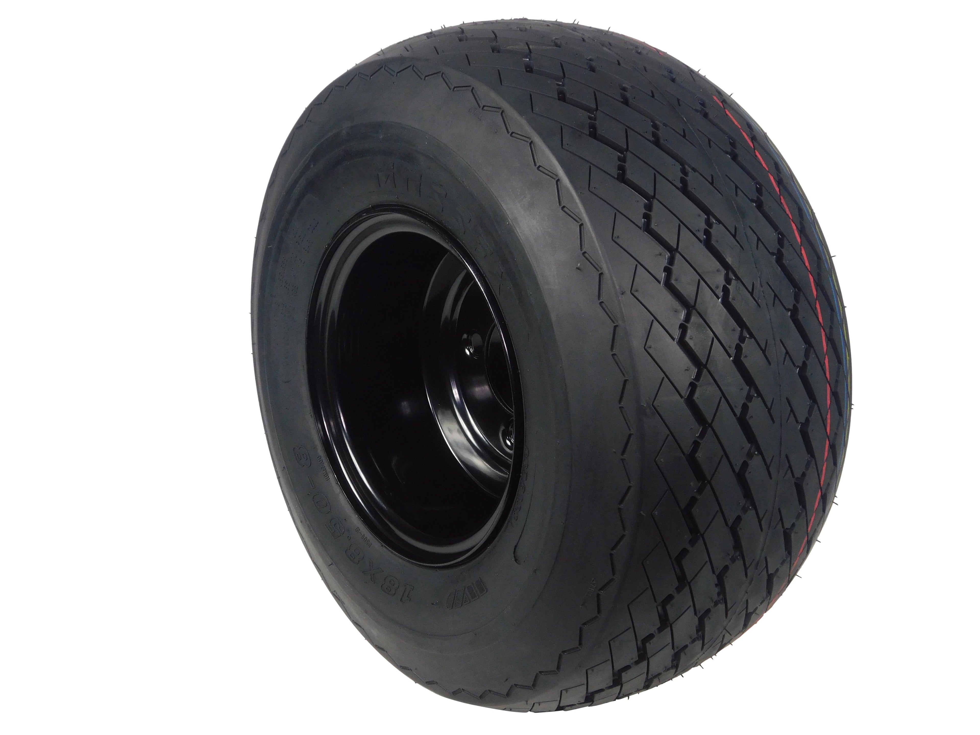 MASSFX 18x8.5-8 Golf Cart,Turf, Lawn & Garden Tires & Black 4/4 Wheel Assembled Kit 18x8.5x8