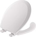 MAYFAIR 8440EC 000 Open Front Toilet Seat will Never Loosen and Easily Remove, ROUND, Durable Enameled Wood, White