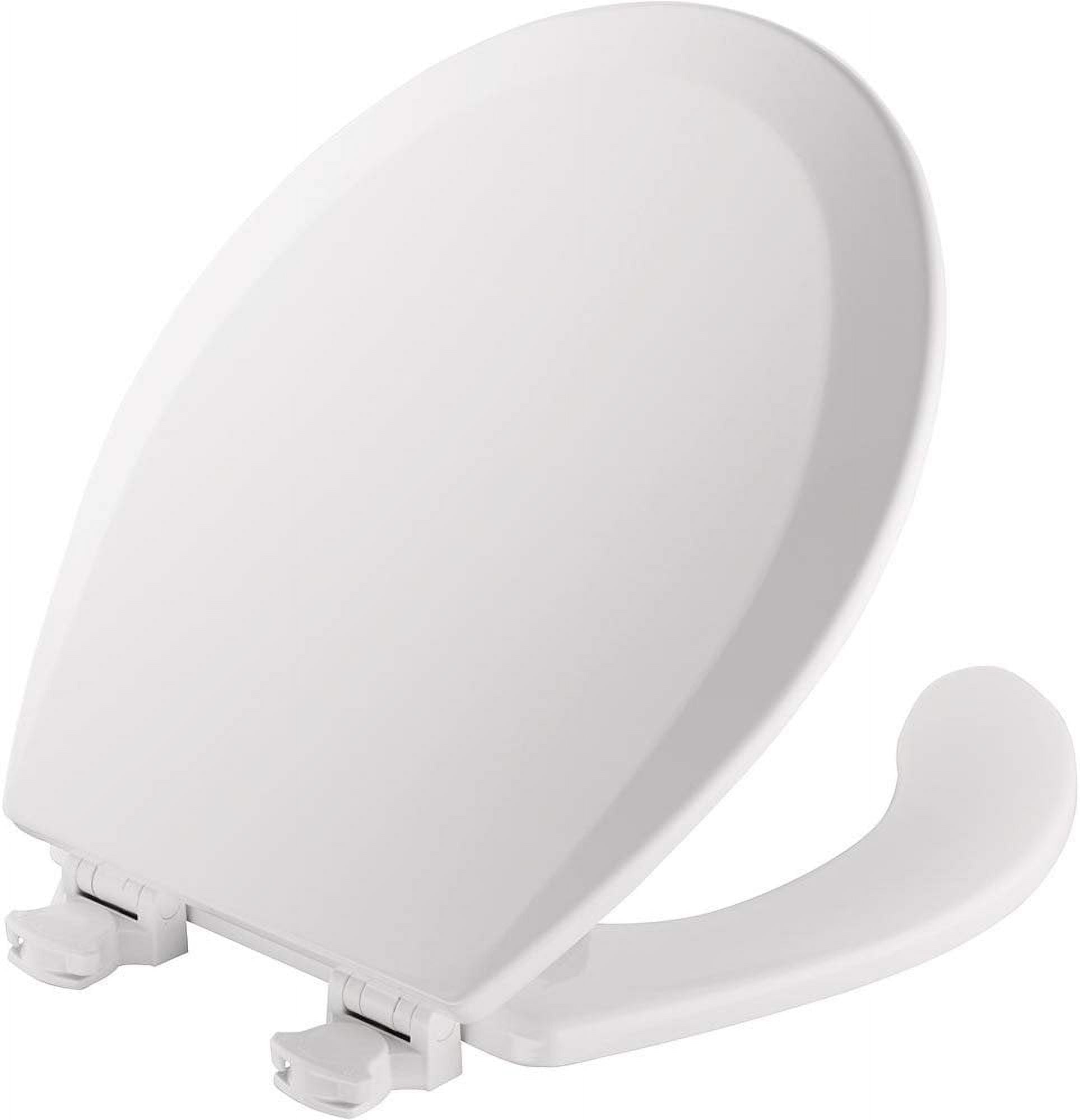 MAYFAIR 8440EC 000 Open Front Toilet Seat will Never Loosen and Easily Remove, ROUND, Durable Enameled Wood, White