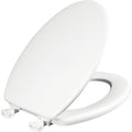 MAYFAIR Elongated Enameled Wood Toilet Seat in White with Easy•Clean & Change® Hinge