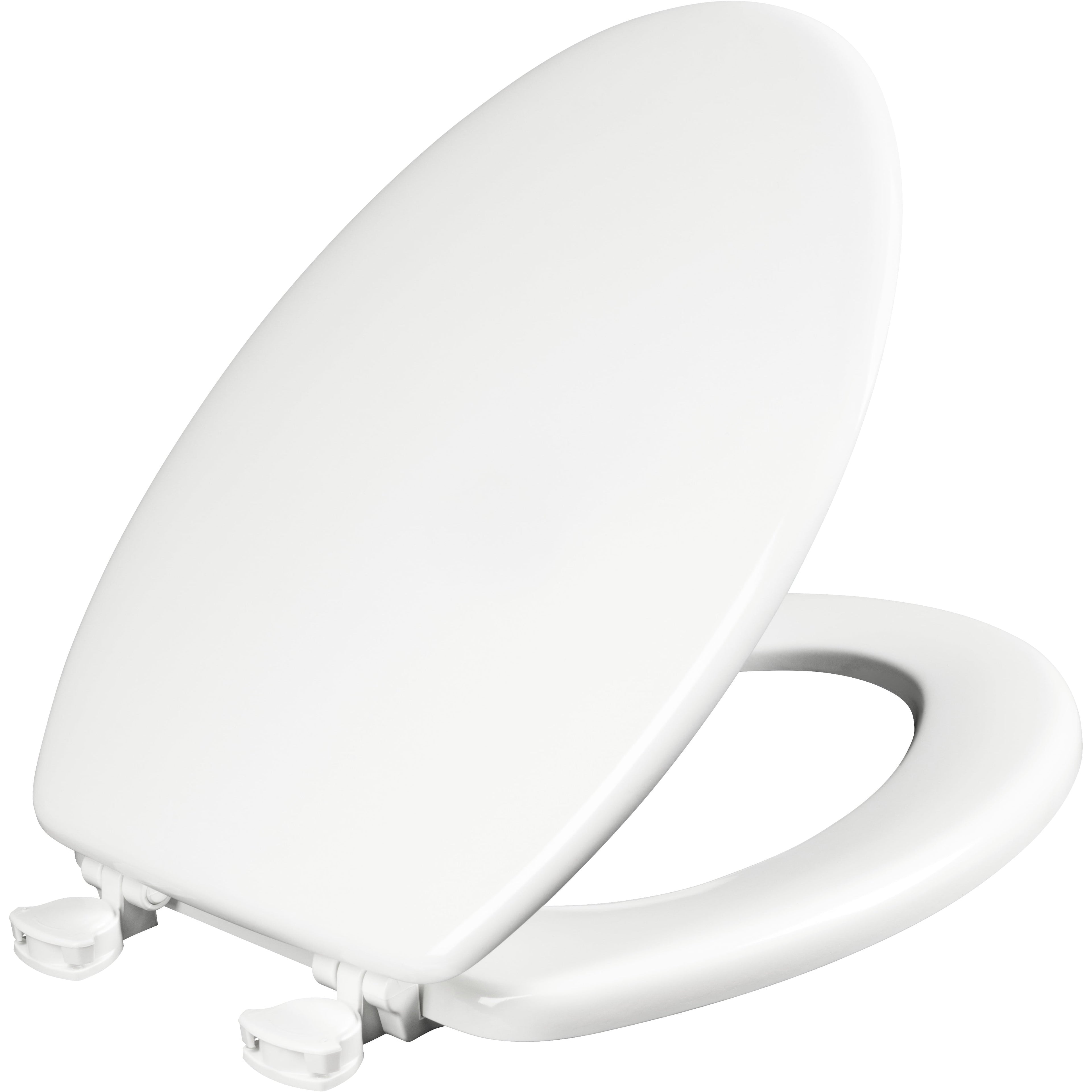MAYFAIR Elongated Enameled Wood Toilet Seat in White with Easy•Clean & Change® Hinge