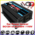 MDHAND Modified Sine Inverter High Frequency 1500W Peak Power Watt Power Inverter DC to AC Converter Car Power Inverter with 2.1A Dual USB Port Battery Clips Display Screen