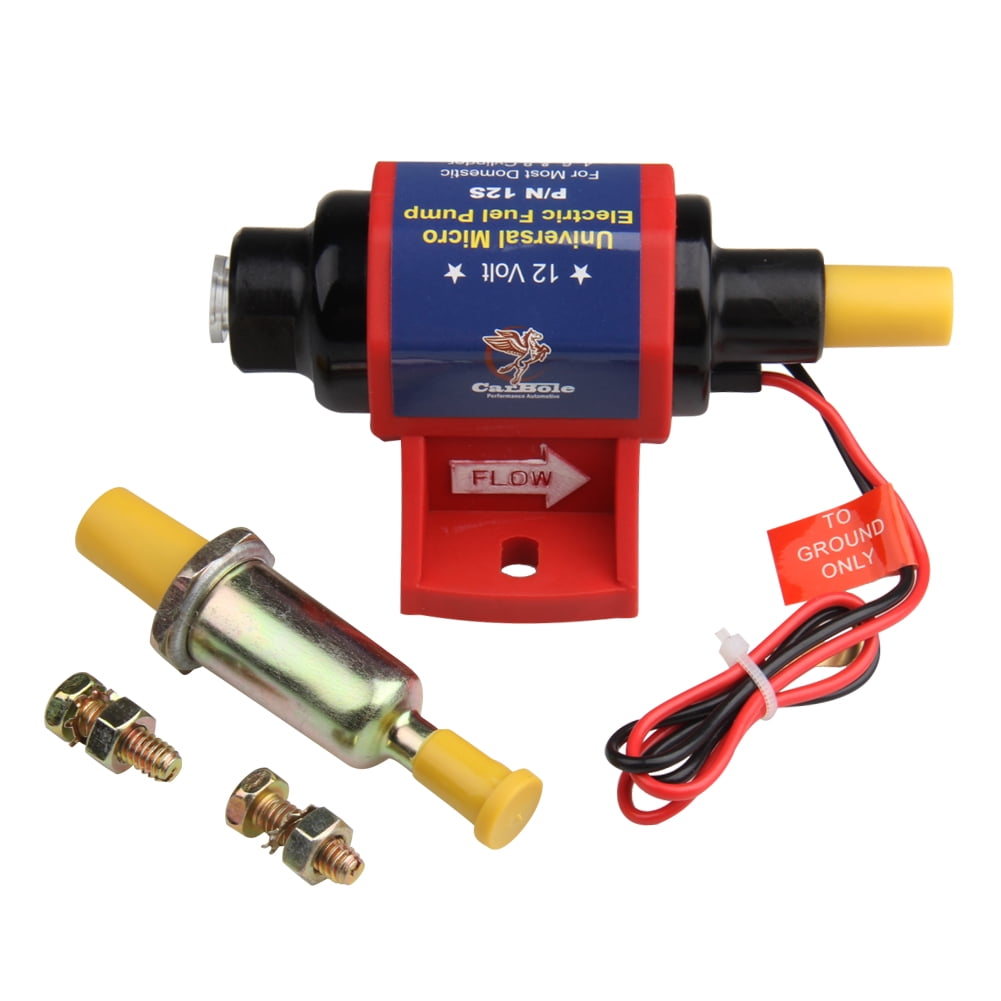 MOTMAX 12V Universal Electric Gasoline Fuel Pump 4-7 Psi 35 GPH Cylinder Carburetor