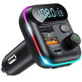 MSOVA 5.0 Bluetooth FM Transmitter with USB Charging Hand Free Calling, 1pcs Black