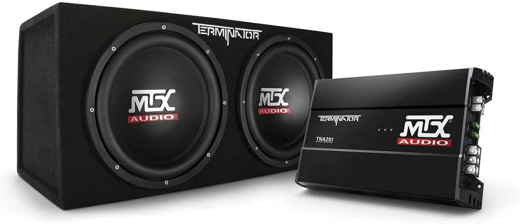 MTX TNP212D2 12" 1200W Dual Loaded Car Subwoofer Audio w/ Sub Box and Amplifier