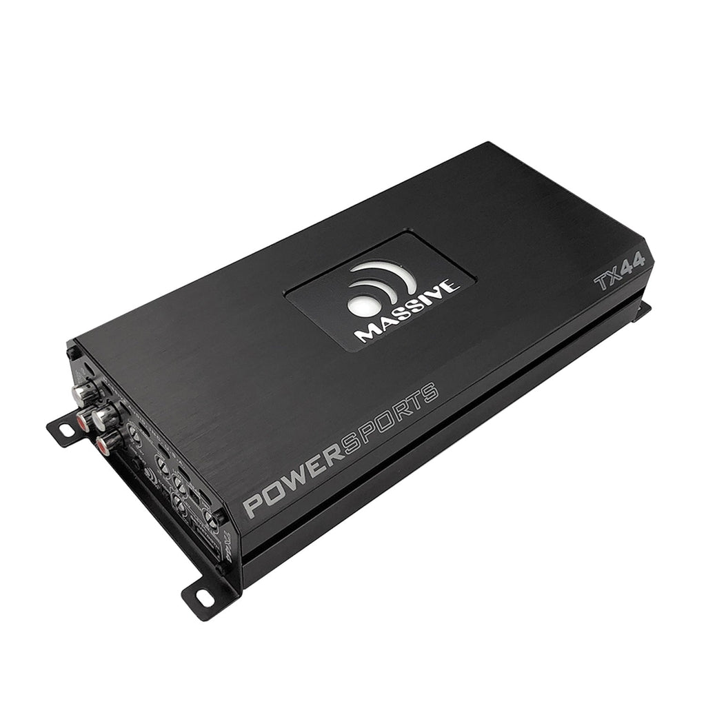 Massive Audio TX44 Trident Series Powersports 120-Watt-RMS X 4 At 4 Ohms 4-Channel Class AB Marine Amp With Bluetooth
