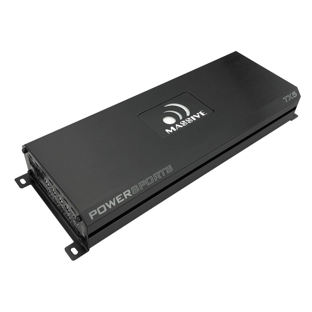 Massive Audio TX5 Trident Series Powersports 120-Watt-RMS X 4 + 300 Watts At 2 Ohms 5-Channel Class AB Marine Amp With Bluetooth