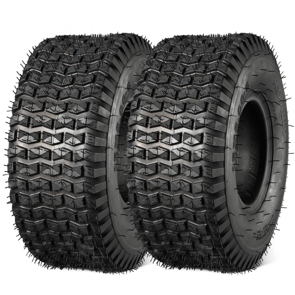 MaxAuto 15X6.00-6 15x6x6 Lawn Mower Tires 4PR, Tubeless, Set of 2