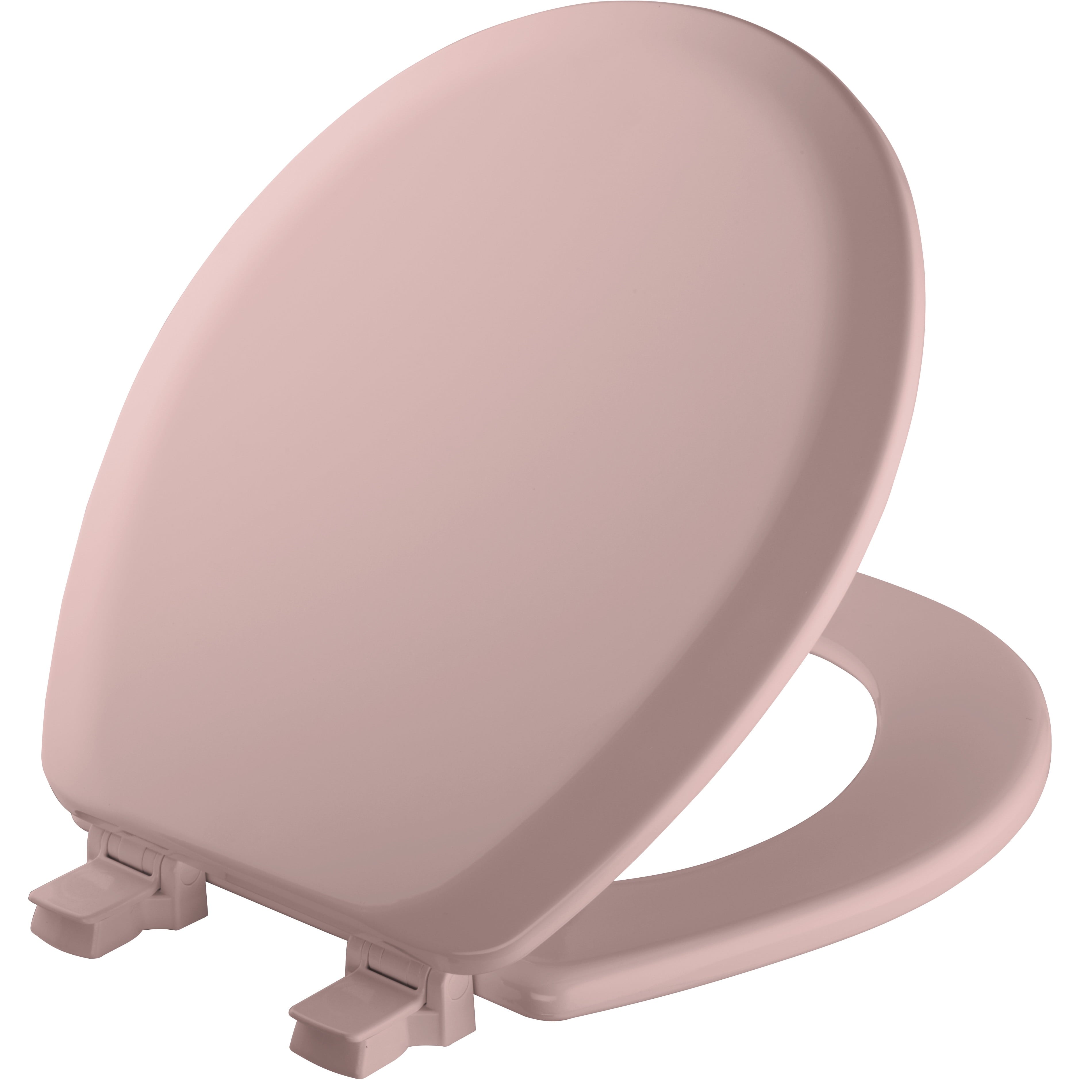 Mayfair Cameron Round Enameled Wood Toilet Seat in Pink with STA-TITE Seat Fastening System and Easy Clean Hinge