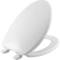 Mayfair Caswell Slow Close Elongated Plastic Toilet Seat in White Never Loosens