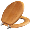 Mayfair Round Natural Reflections? Wood Veneer Toilet Seat in Natural Oak with Chrome Hinge