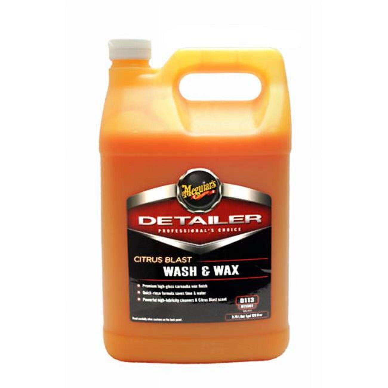 Meguiar’s Citrus Blast Wash & Wax – Fast, Effective Car Wash and Carnauba Wax Finish – D11301, 1 gal