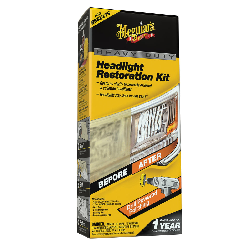 Meguiar's Heavy Duty Headlight Restoration Kit, G2980, 1 Pack