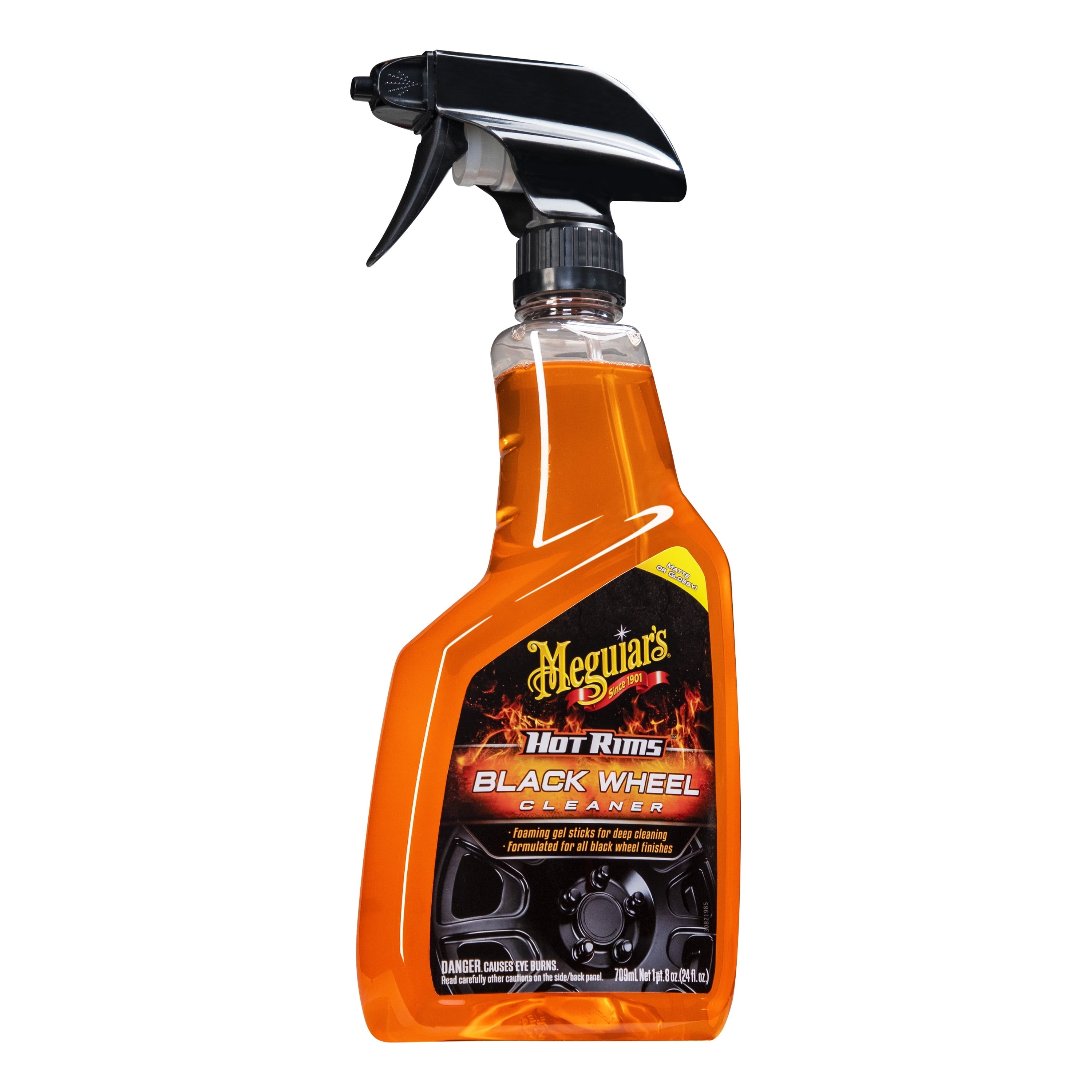 Meguiar's Hot Rims Black Wheel Cleaner, Best Cleaner for Matte Black Wheels, G230524, 24 oz