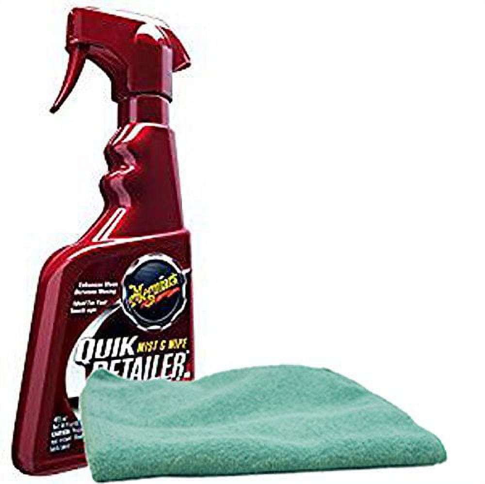 Meguiar's Quik-Detailer Mist & Wipe (16 oz) Bundled with a Microfiber Cloth (2 Items)