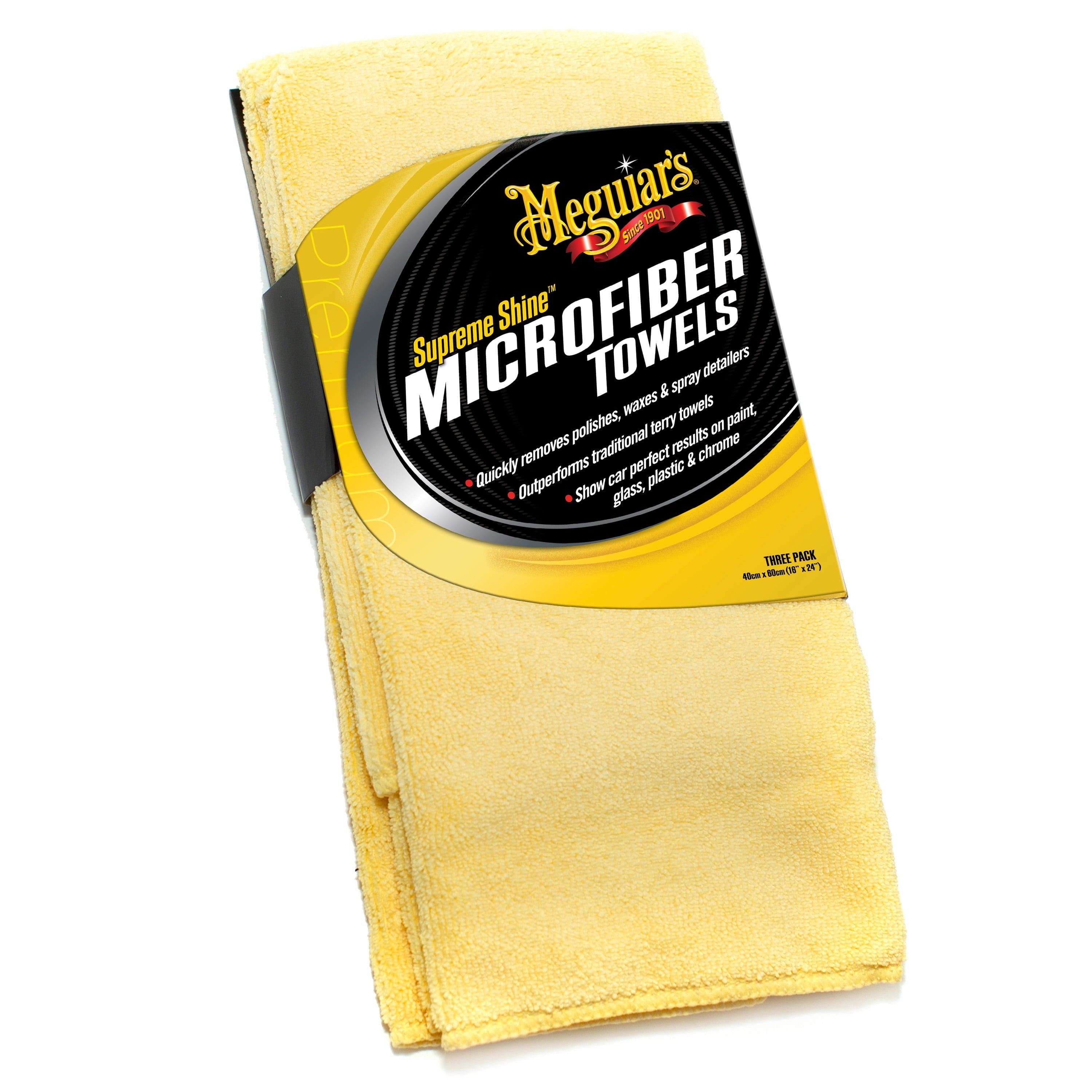Meguiar's Supreme Shine Microfiber Towels, X2020, 16in x 24in, 3 Pack