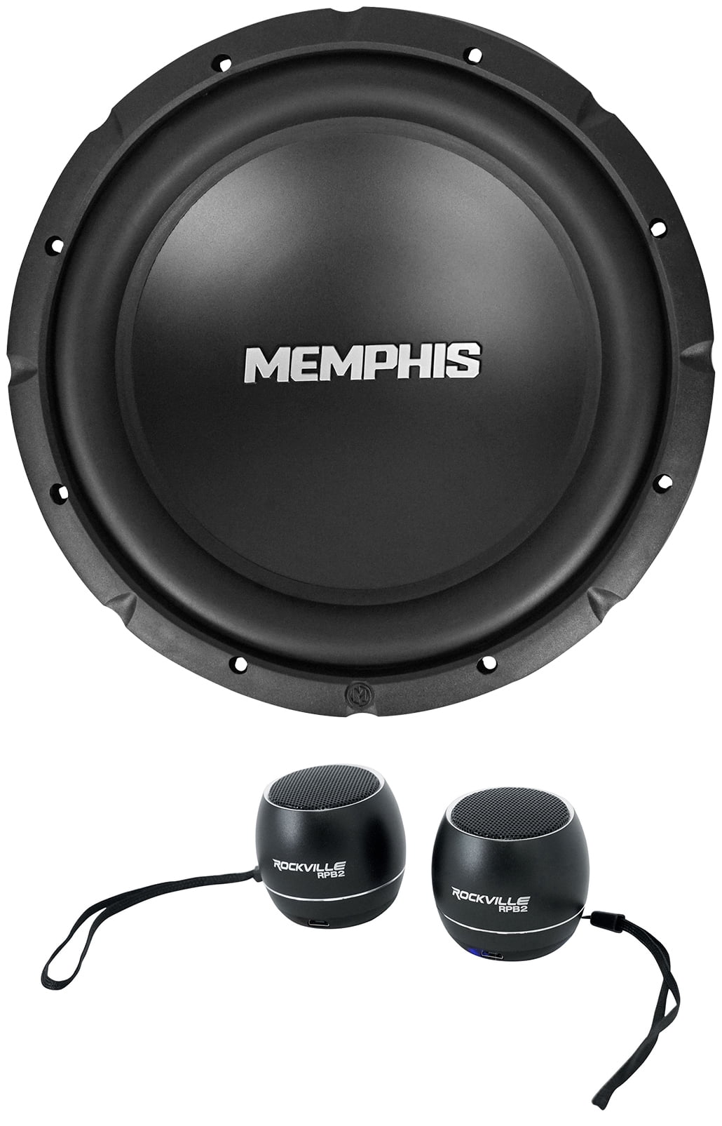 Memphis Audio 500w SRX1240 12" SRX Car Subwoofer Sub+Wireless EarBuds