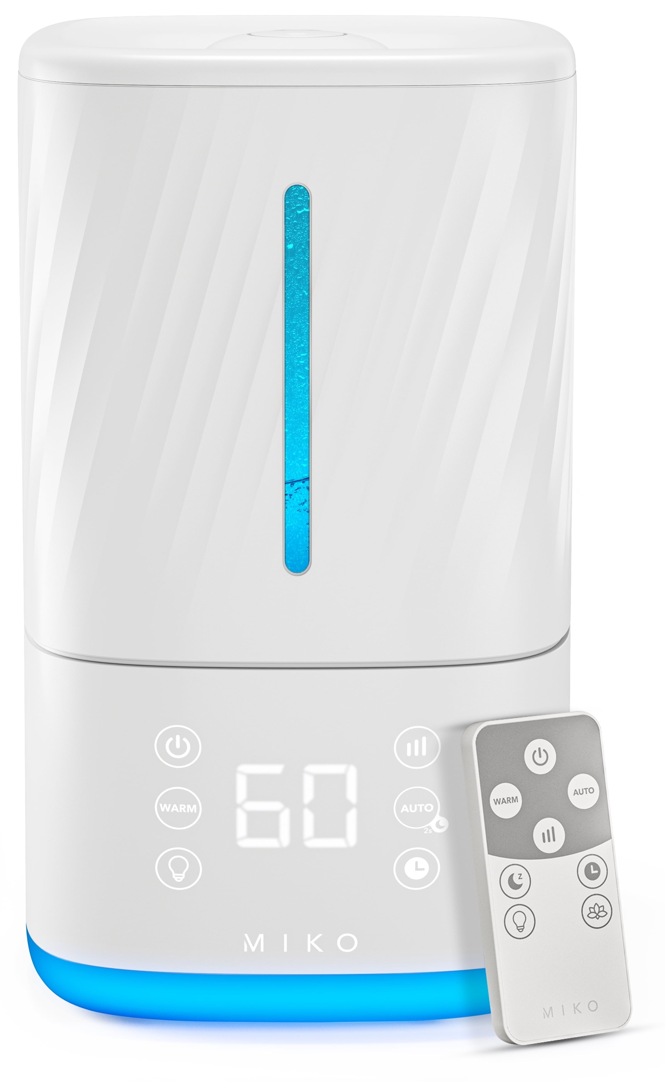 Miko Humidifier for Bedroom, Ultrasonic Cool and Warm Mist Vaporizer with Water Filter, Essential Oils and Smart Control Remotes