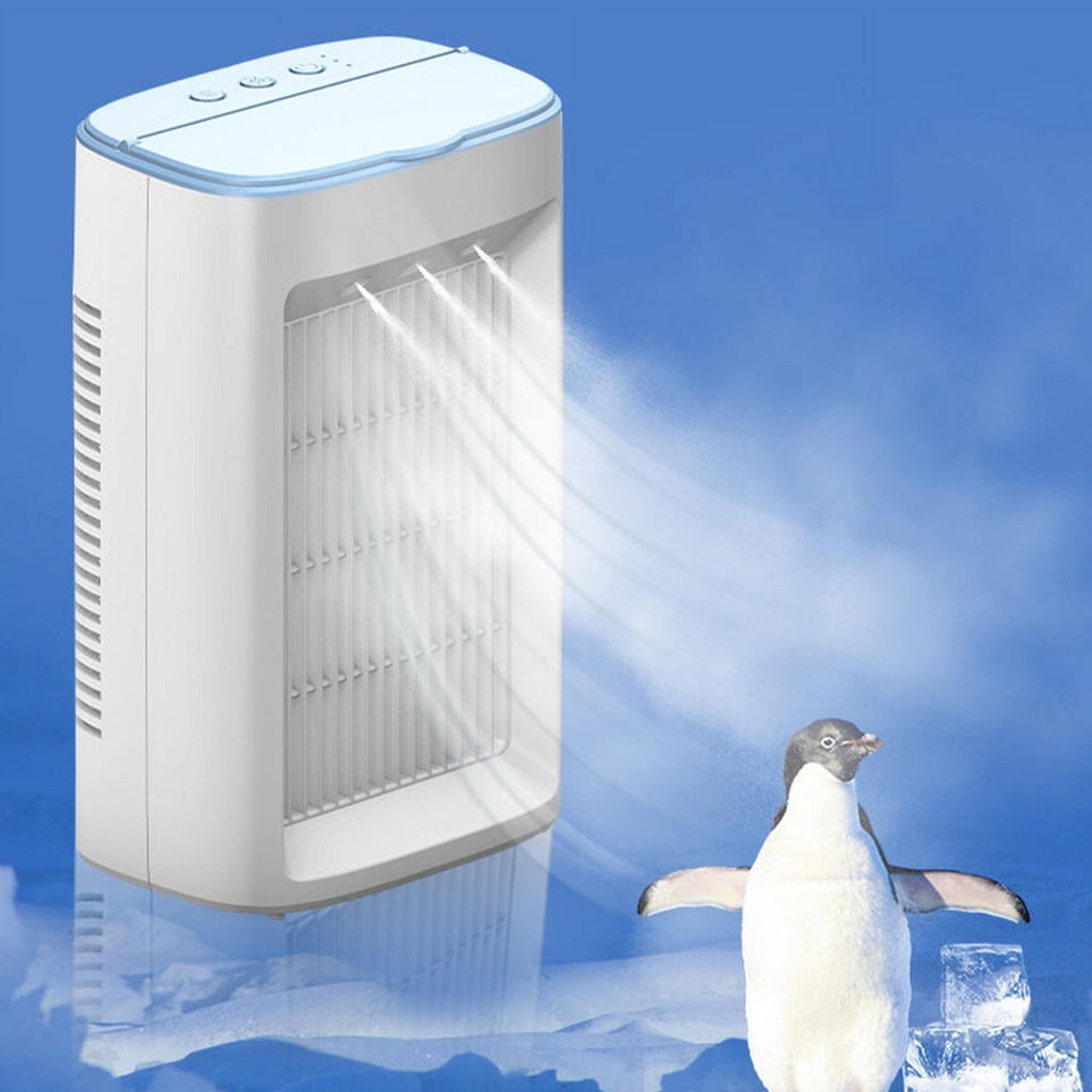 Mini Portable Air Conditioner, GAITON 3-IN-1 Personal Evaporative Air Cooler with Humidifier, 3 Speed, Quiet Desk Cooling Fan, White