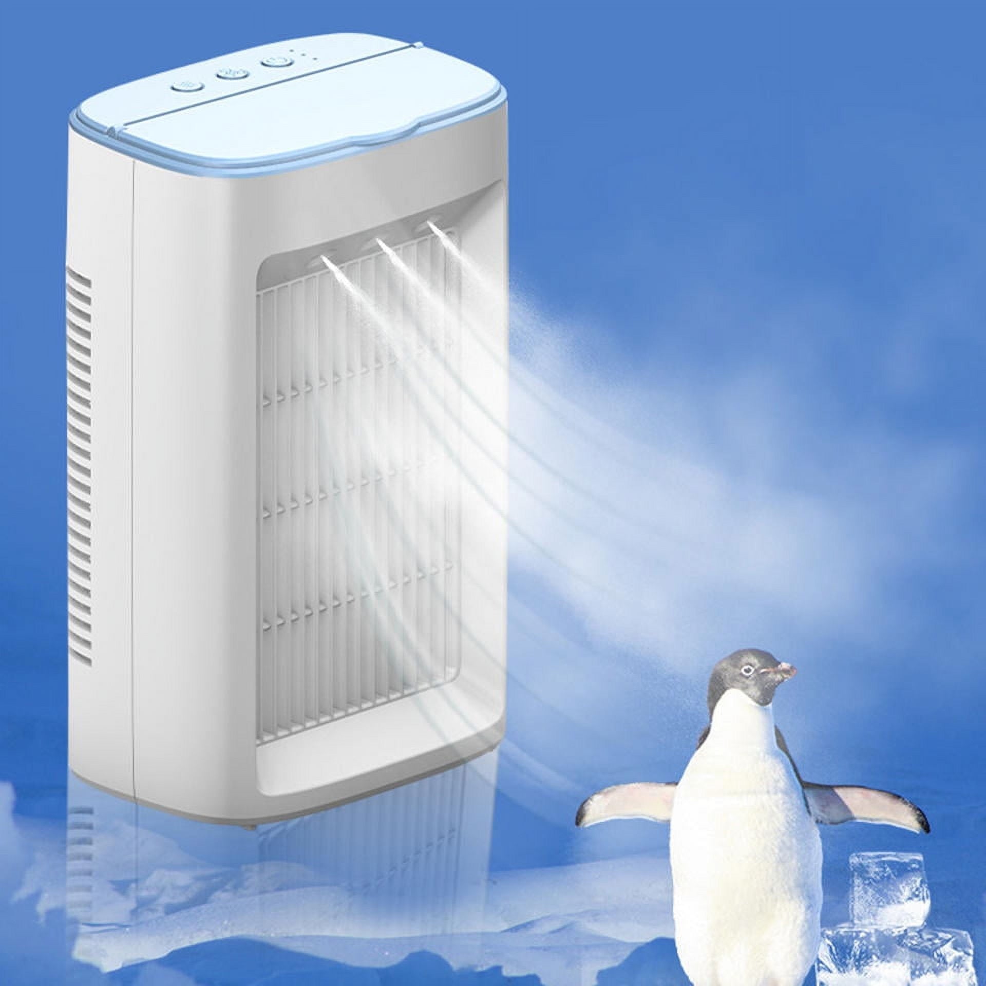 Mini Portable Air Conditioner, GAITON 3-IN-1 Personal Evaporative Air Cooler with Humidifier, 3 Speed, Quiet Desk Cooling Fan, White