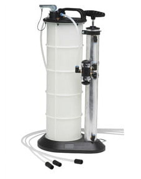 Mityvac 7201 Manual Fluid Evacuator Plus with 2.3 Gallon Reservoir; Evacuates or Dispenses Fluids with Push Button; Evacuate Through the Dipstick Tube