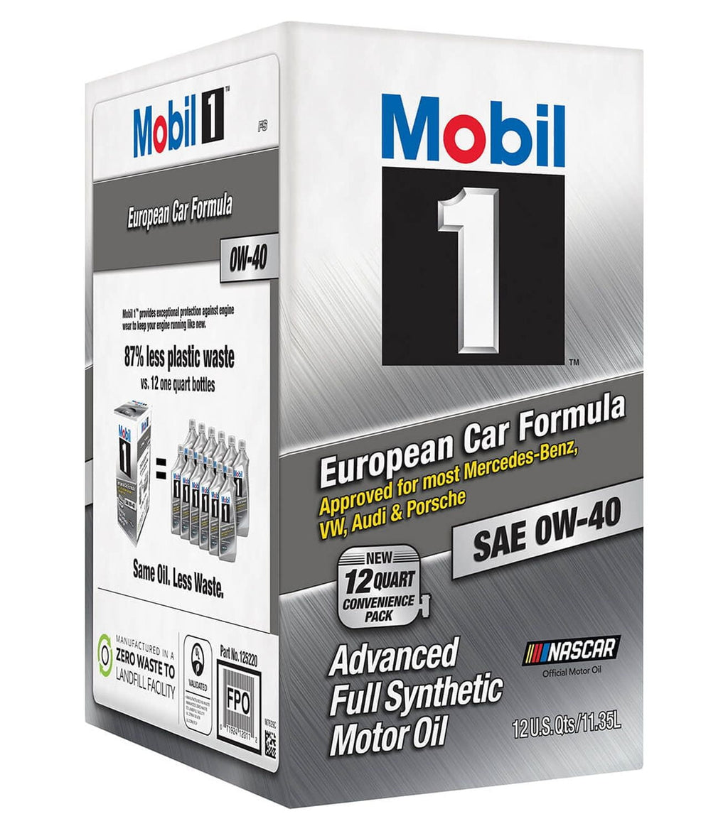 Mobil 1 FS European Car Formula Full Synthetic Motor Oil 0W-40, 12 qt Bag in Box