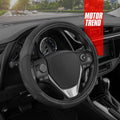 Motor Trend GripDrive Carbon Fiber Series - Steering Wheel Cover for Car and SUV - Synthetic Leather Comfort Grip Handles