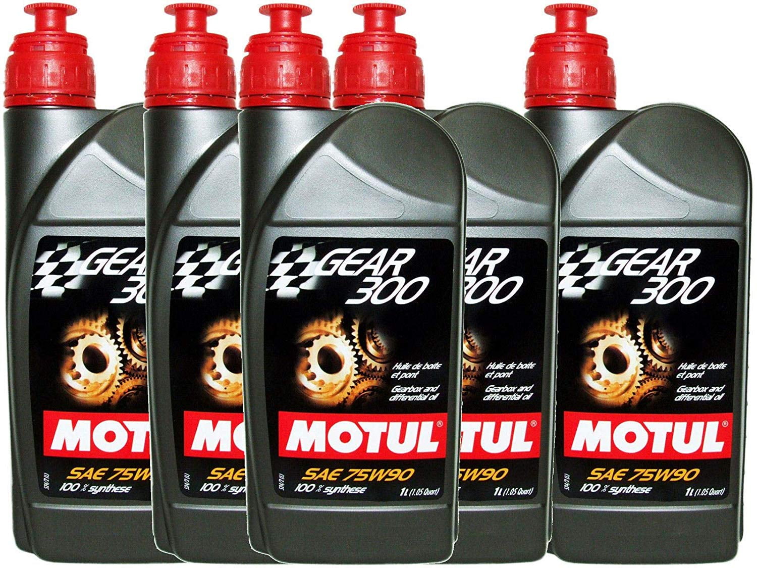 Motul Gear 300 75W-90 Syn Transmission Fluid Oil - 5 pack. (5 Liters) 105777