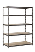 Muscle Rack 48"W x 24"D x 72"H 5-Shelf Steel Freestanding Shelves, Silver