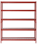 Muscle Rack Red 60"W x 24"D x 72"H 5-Shelf Steel Shelf Unit