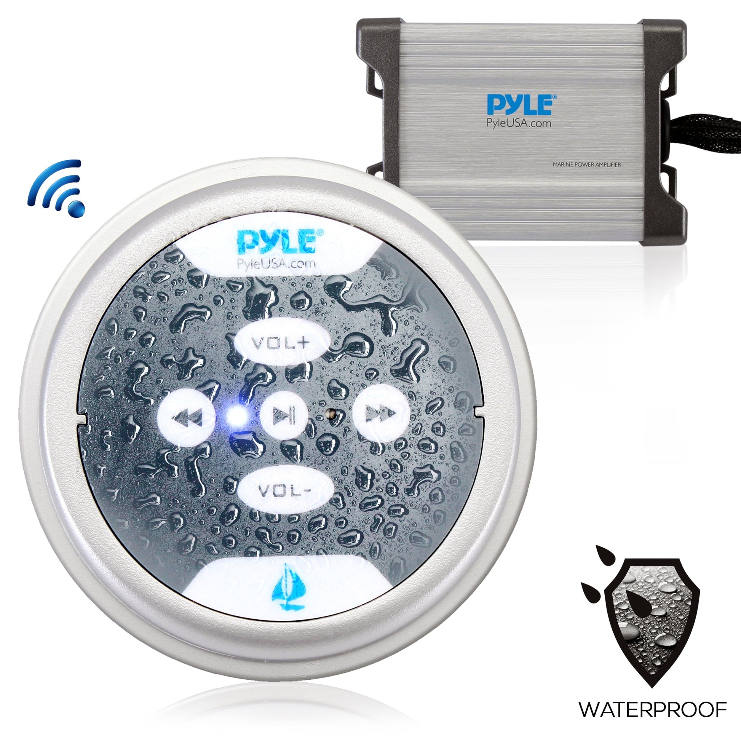 NEW Pyle PLMRMBT5S Marine Bluetooth 600 Watt 2 Channel Waterproof Boat Amplifier