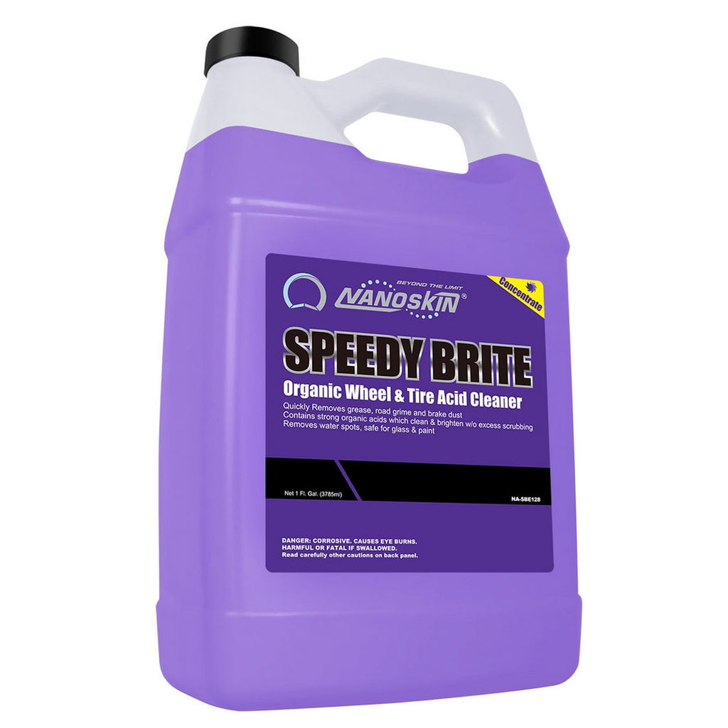 Nanoskin SPEEDY BRITE Organic Wheel & Tire Acid Clea ner - 1 Gallon