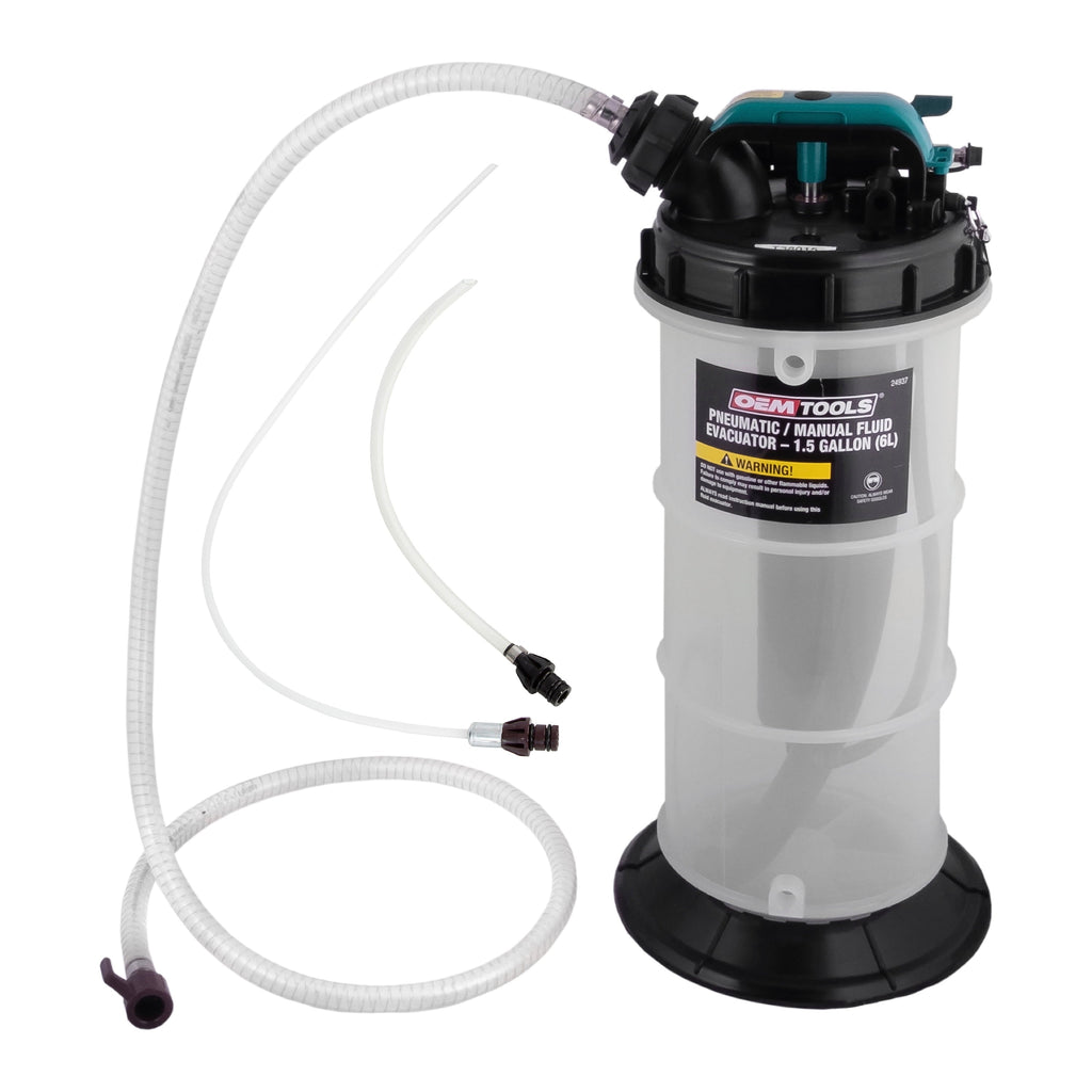 OEMTOOLS 24937 Pneumatic/Manual Fluid Extractor 1.5 Gallon (6L), Oil Extractor, Oil Change Pump, Automotive Oil Extractor Pump, Oil Pump Extractor