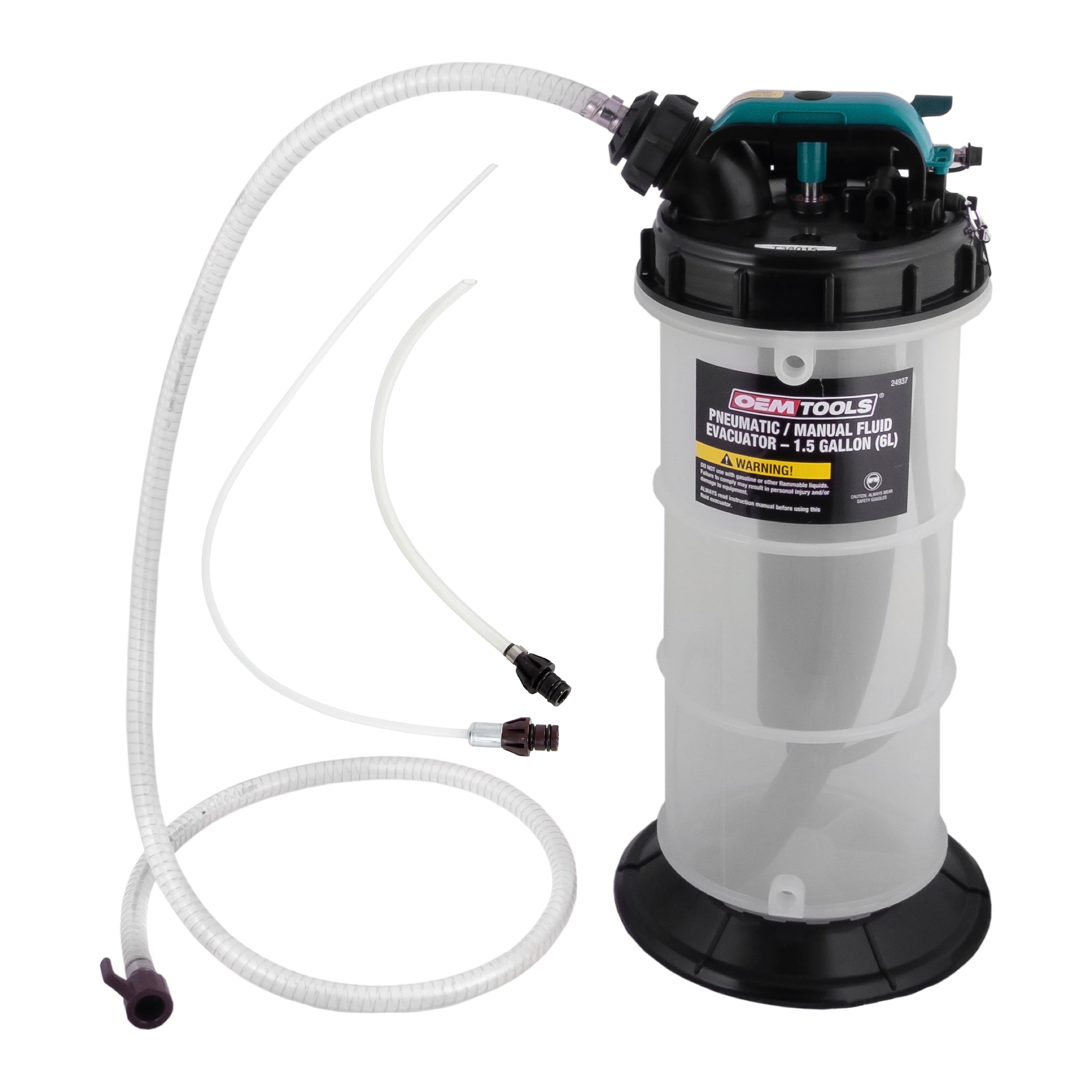 OEMTOOLS 24937 Pneumatic/Manual Fluid Extractor 1.5 Gallon (6L), Oil Extractor, Oil Change Pump, Automotive Oil Extractor Pump, Oil Pump Extractor