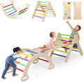 OLAKIDS Climbing Triangle Set, 5 in 1 Kids Wooden Montessori Climber Toy with Ramp Ladder Arch Slide for Gym Playground, Indoor Outdoor Climb Activity Jungle Play Structure for Toddlers 1-3