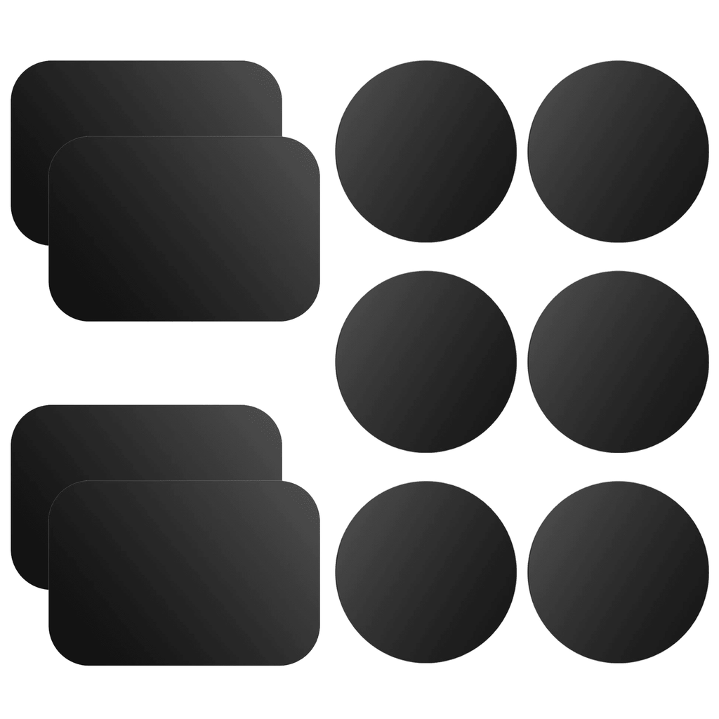 OWLKELA 10 Pack Mount Metal Plate, Phone Magnet Car Mount Holder with Adhesive, Black, 4R and 6Rd