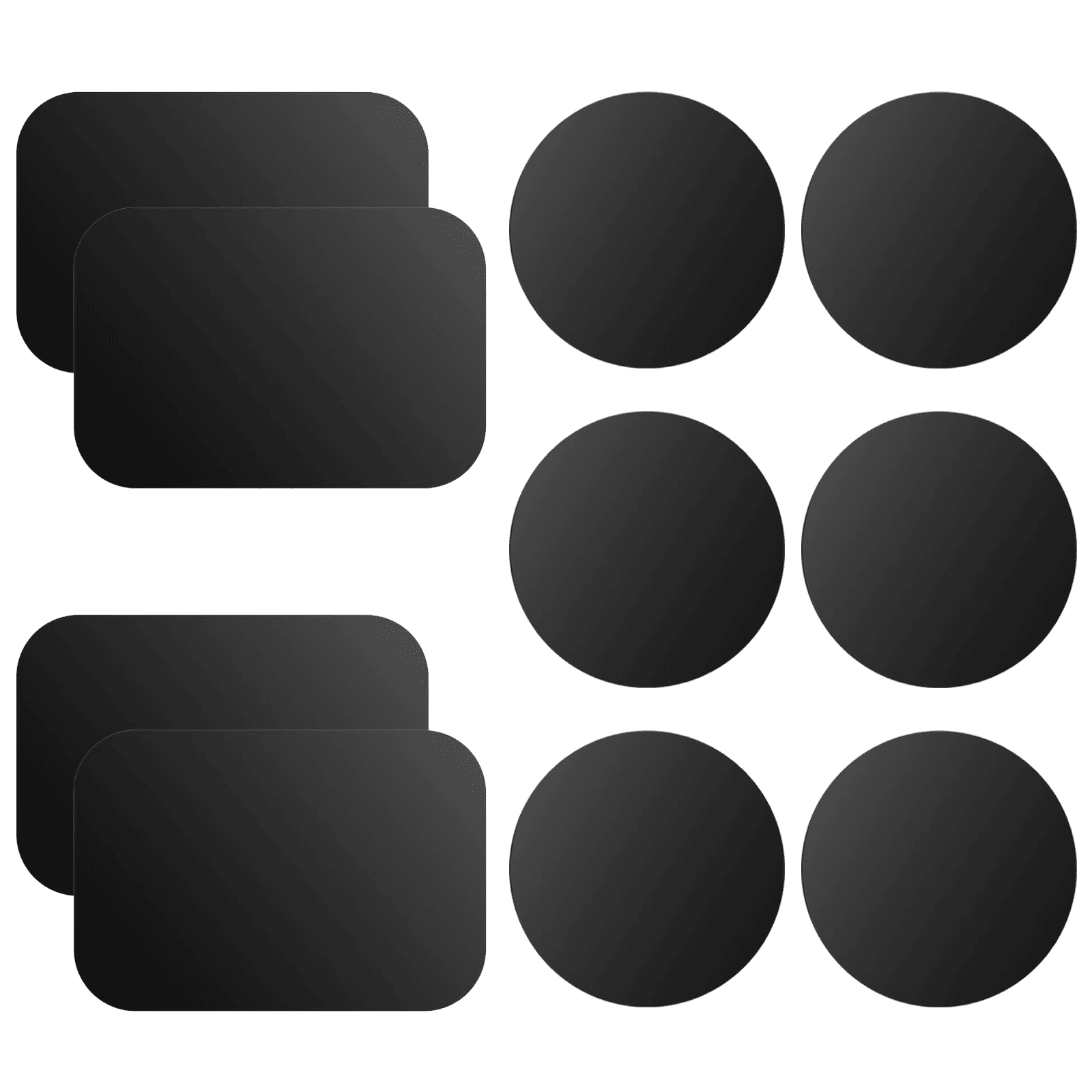 OWLKELA 10 Pack Mount Metal Plate, Phone Magnet Car Mount Holder with Adhesive, Black, 4R and 6Rd