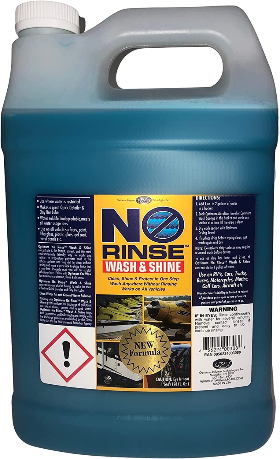 Optimum No Rinse Wash and Shine - ONR Car Wash, 1 Gallon, New Formula Version 5, Safe on Paint, Coatings, Wraps, and Interior, Rinseless Wash provides an Eco Friendly Car Wash Option