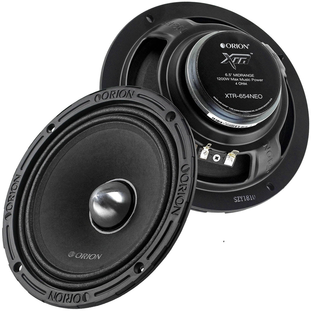 Orion 6.5" Midrange Speakers 1200 Watts Max Power 4 Ohm Car Audio XTR-654NEO