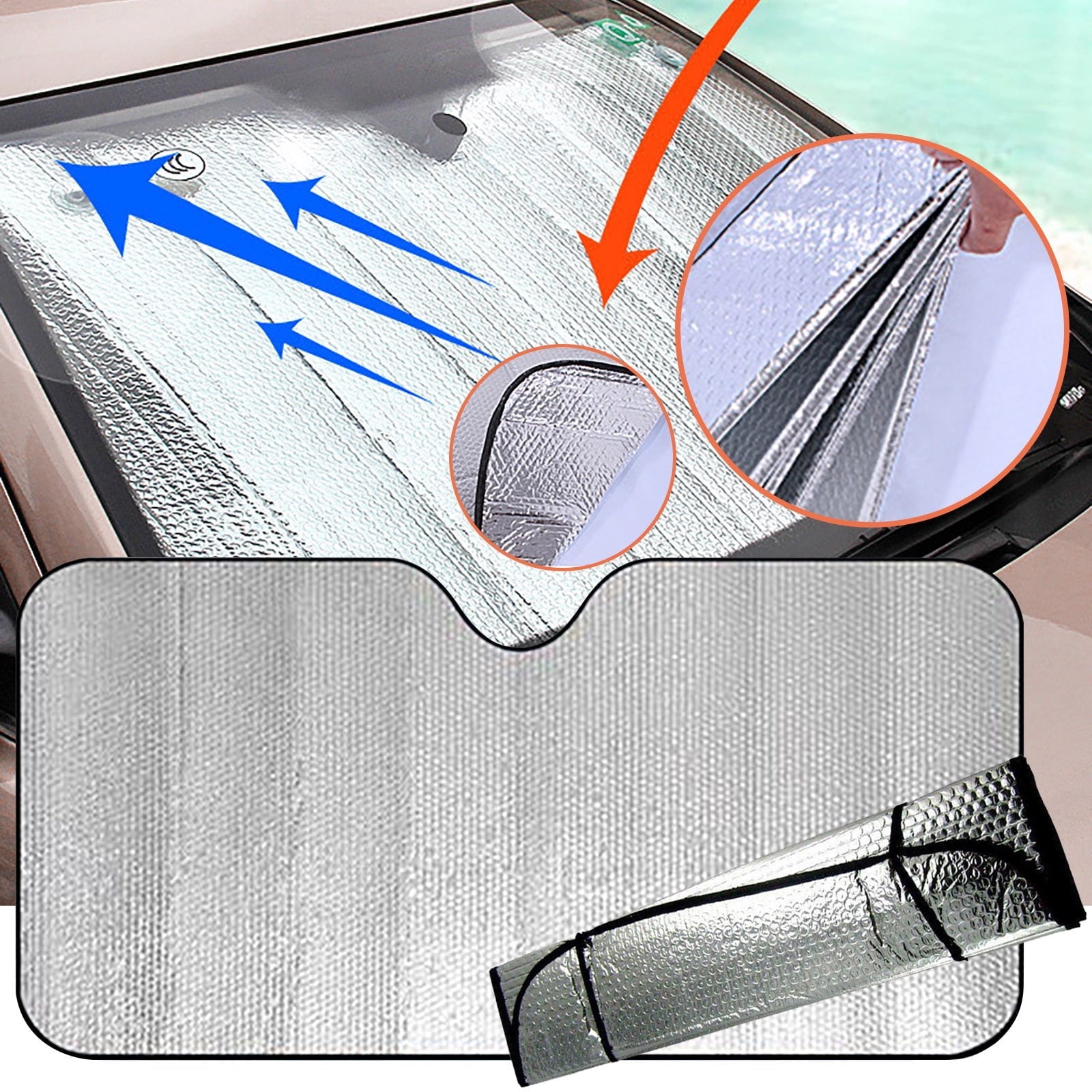Ouneed Front Windshield Sunshade For Car Truck SUV-Blocks UV Rays Sun Visor Protector