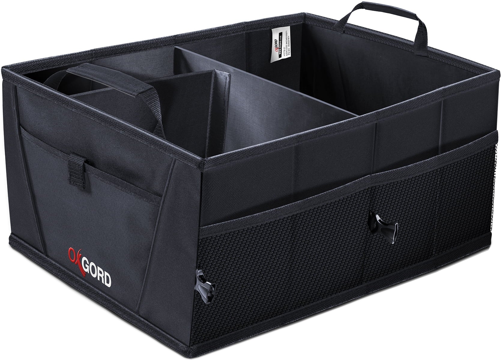 OxGord Auto Trunk Storage Organizer Bin with Pockets (10" Height, 15" Widht, Depth 21")