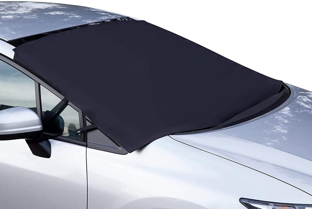 Oxgord Windshield Snow Cover Black Car Shade Ice Removal Winter Summer Universal Fit (Front Cover) (WSSC-01)