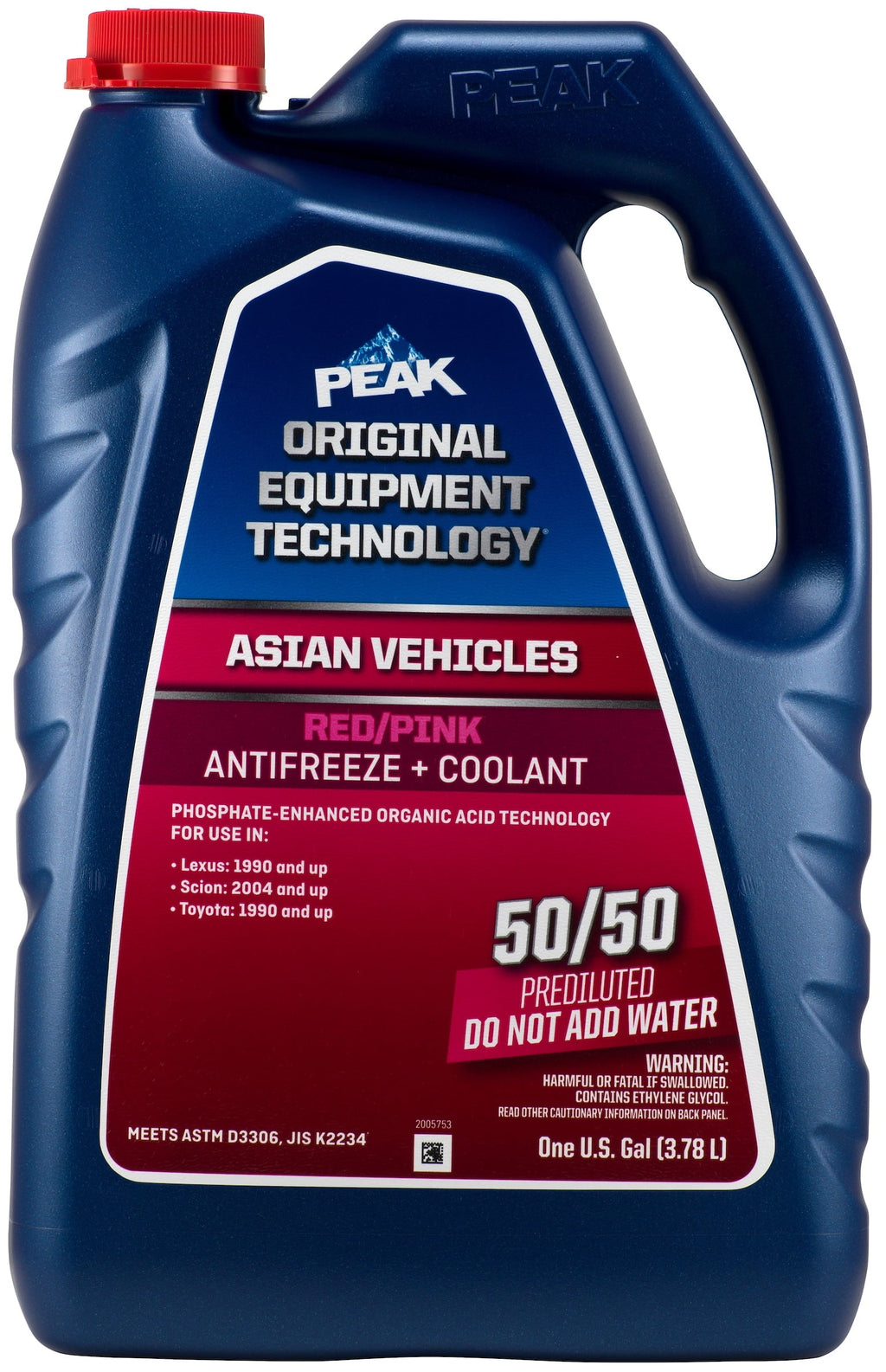 PEAK OET Antifreeze + Coolant for Asian Vehicles Red/Pink