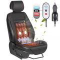 Paffenery Luxury Heated and Cooling Car Seat Cover, Ventilated Cooling Car Seat Warmer Cushion 12-24V Universal Fit, Fashion Black