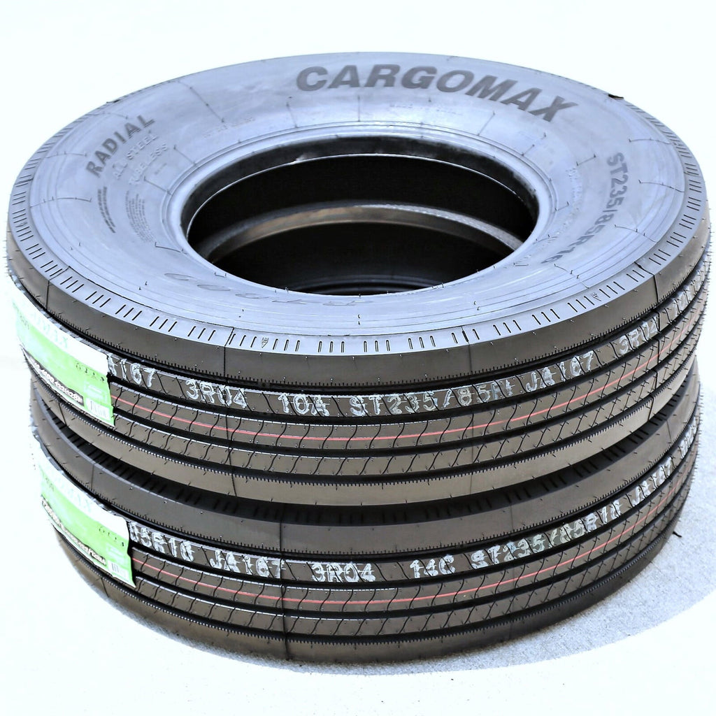 Pair of 2 (TWO) Cargo Max RT809 All Steel ST 235/85R16 Load H 16 Ply Trailer Tires
